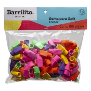 Goma Barrilito para Lápiz 100 Pzas